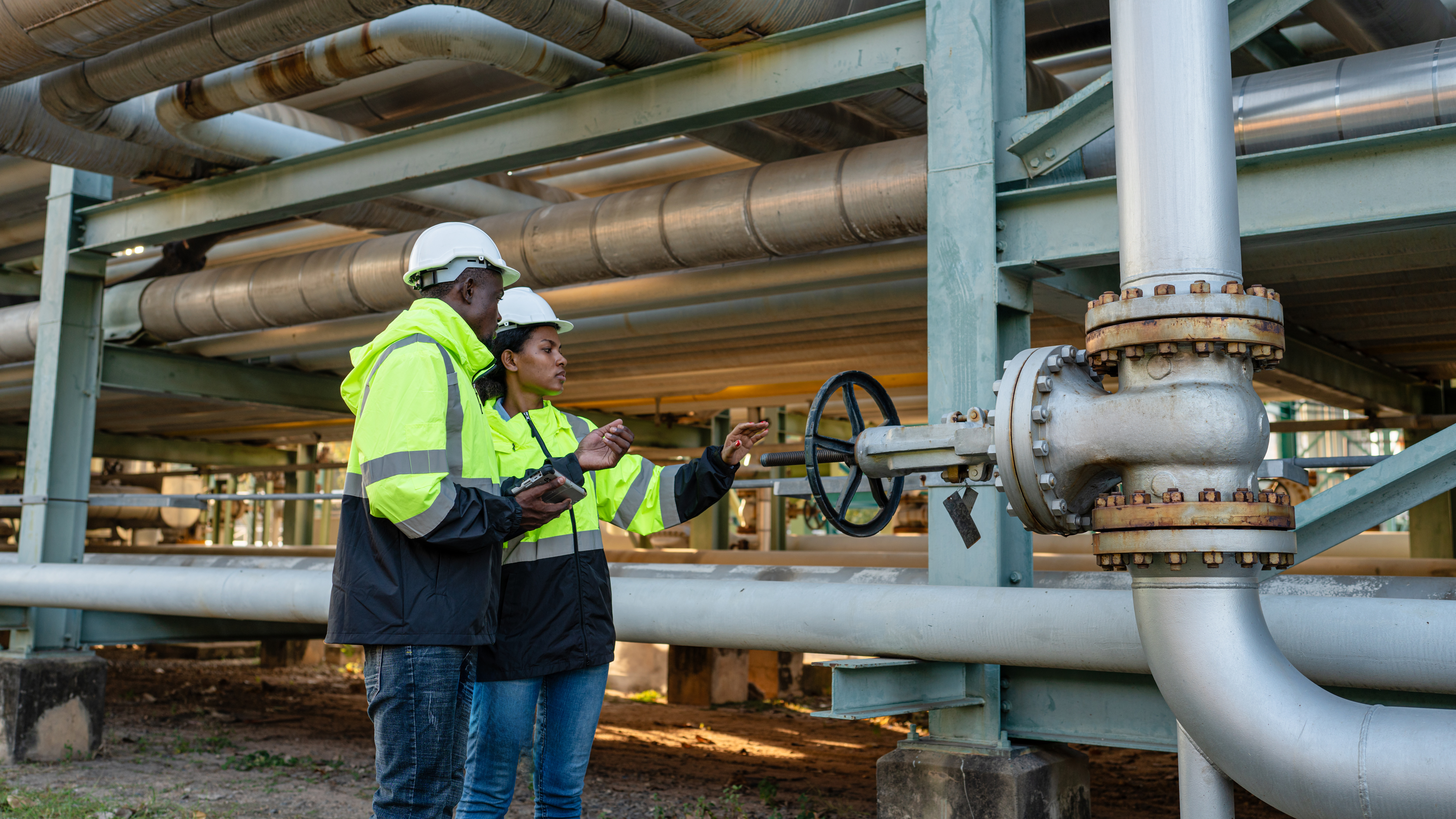 mechanical engineer working and checking and inspecting