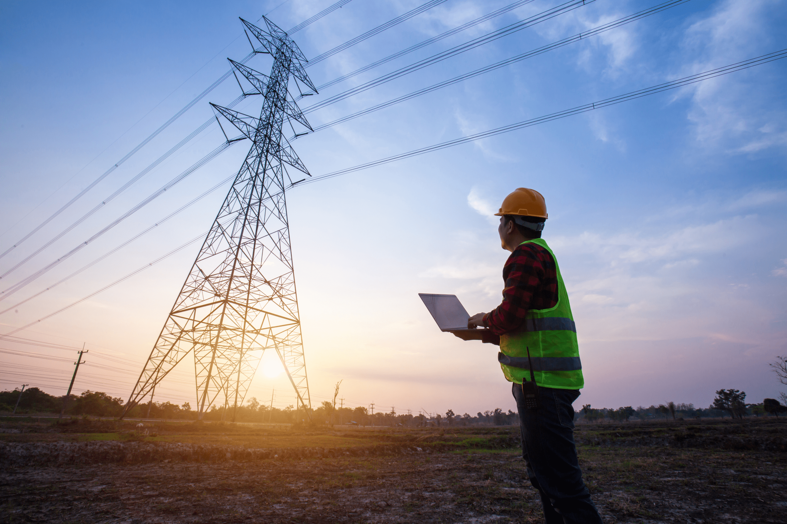Field Worker Using EpochField Near Power Lines