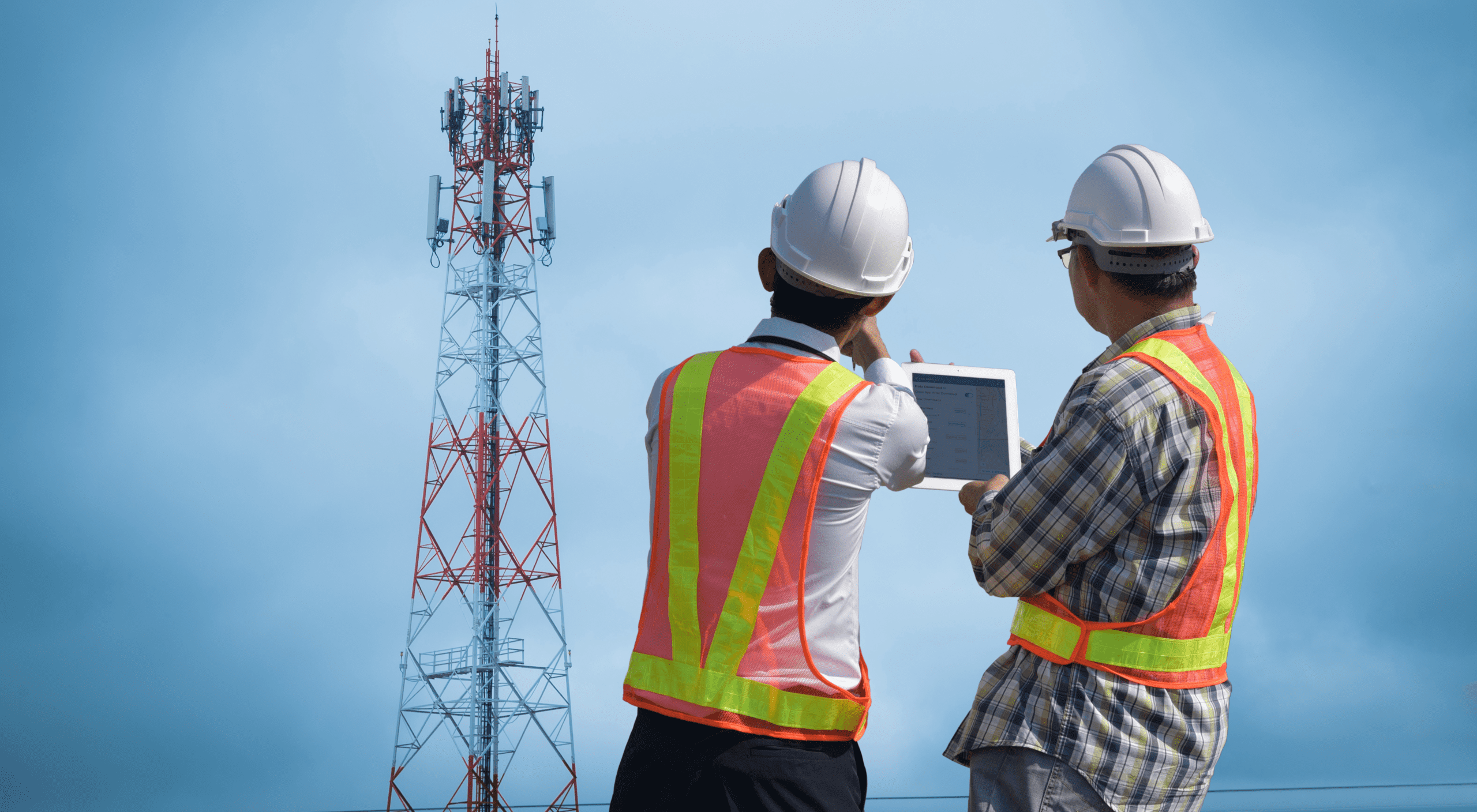 Telecom Inspection with tablet vertical